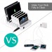 PRITEK USB Ladestation, Smart Ladestation Dock & Organizer für Smartphones, Tablets und andere Geräte 6 Port Multi USB Ladestation und Telefon Dockingstation mit Ladezustandsanzeige (Silber + Kabel)